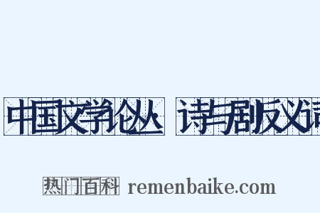 中国文学论丛·诗与剧反义词是什么意思的图片